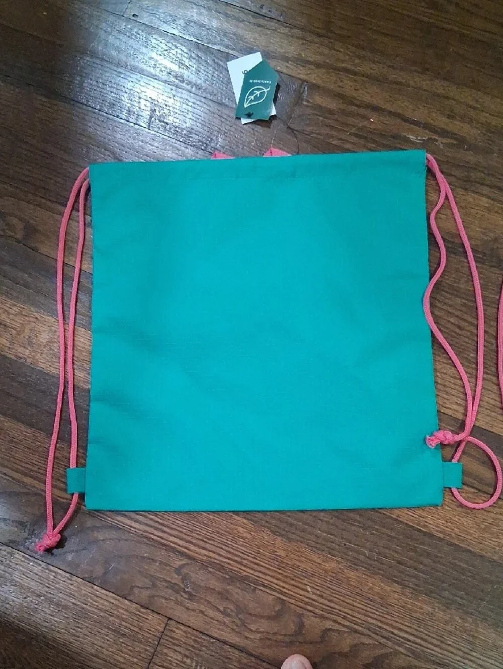 3 Green Drawstring Backpack with Pink Clover Graphic Girl Scouts